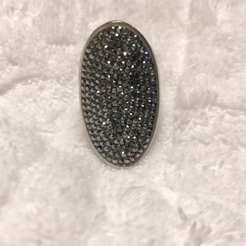 RING BLACK CRYSTALS STAINLESS
